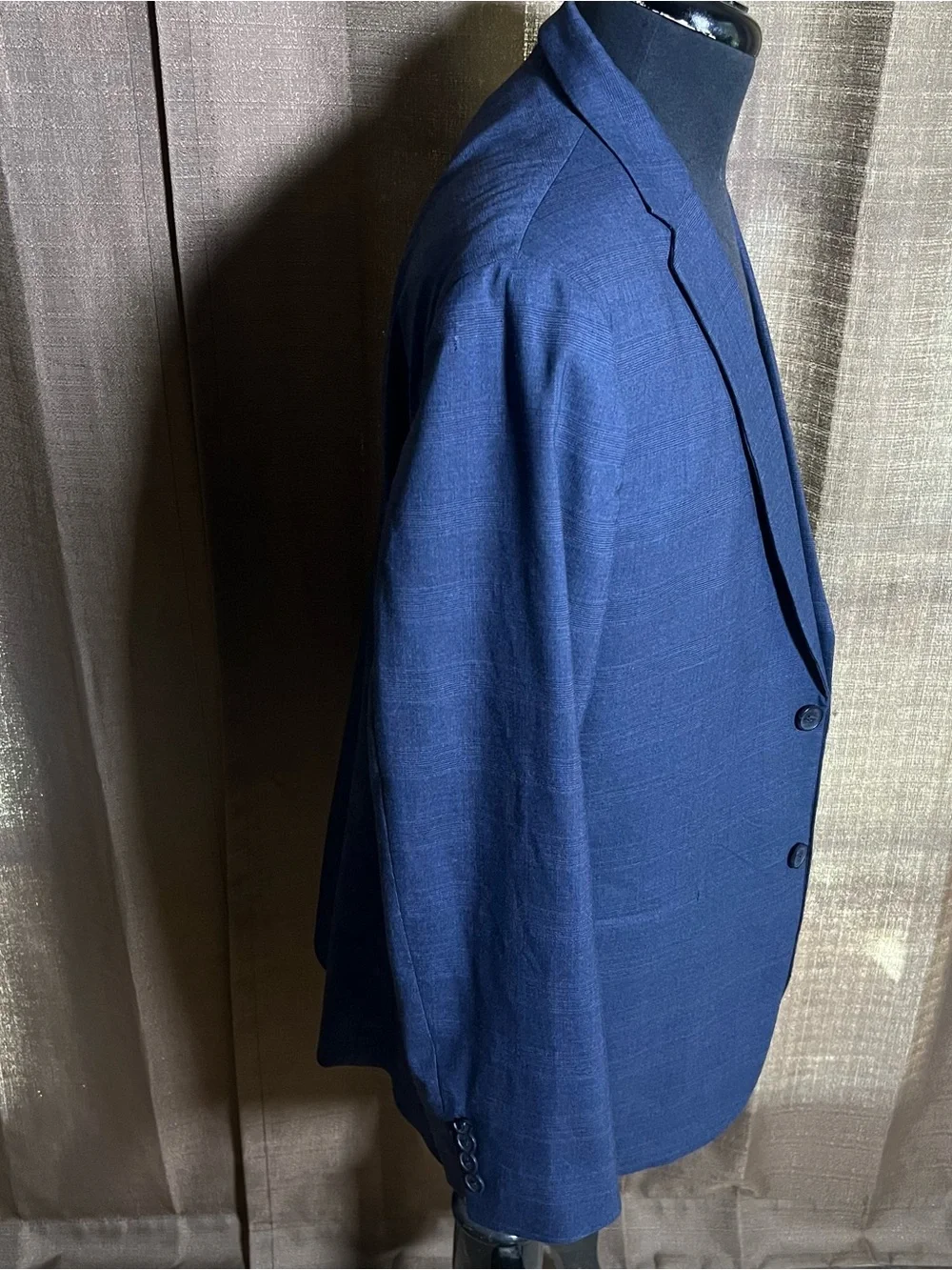 Banana Republic SportCoat Casual Business Suit Jacket SlimFit Texture Navy 44R